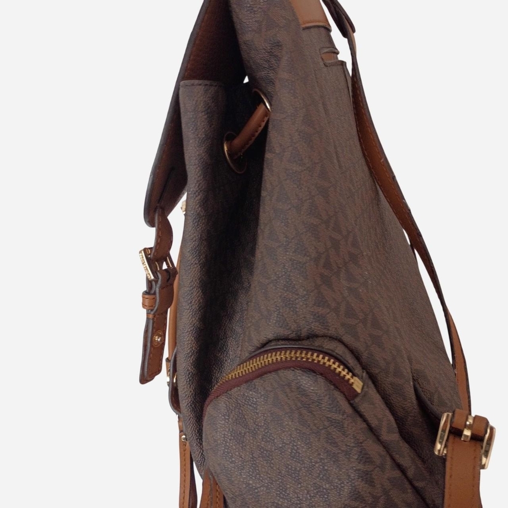 Michael Kors Brown Logo Drawstring Backpack with … - image 4
